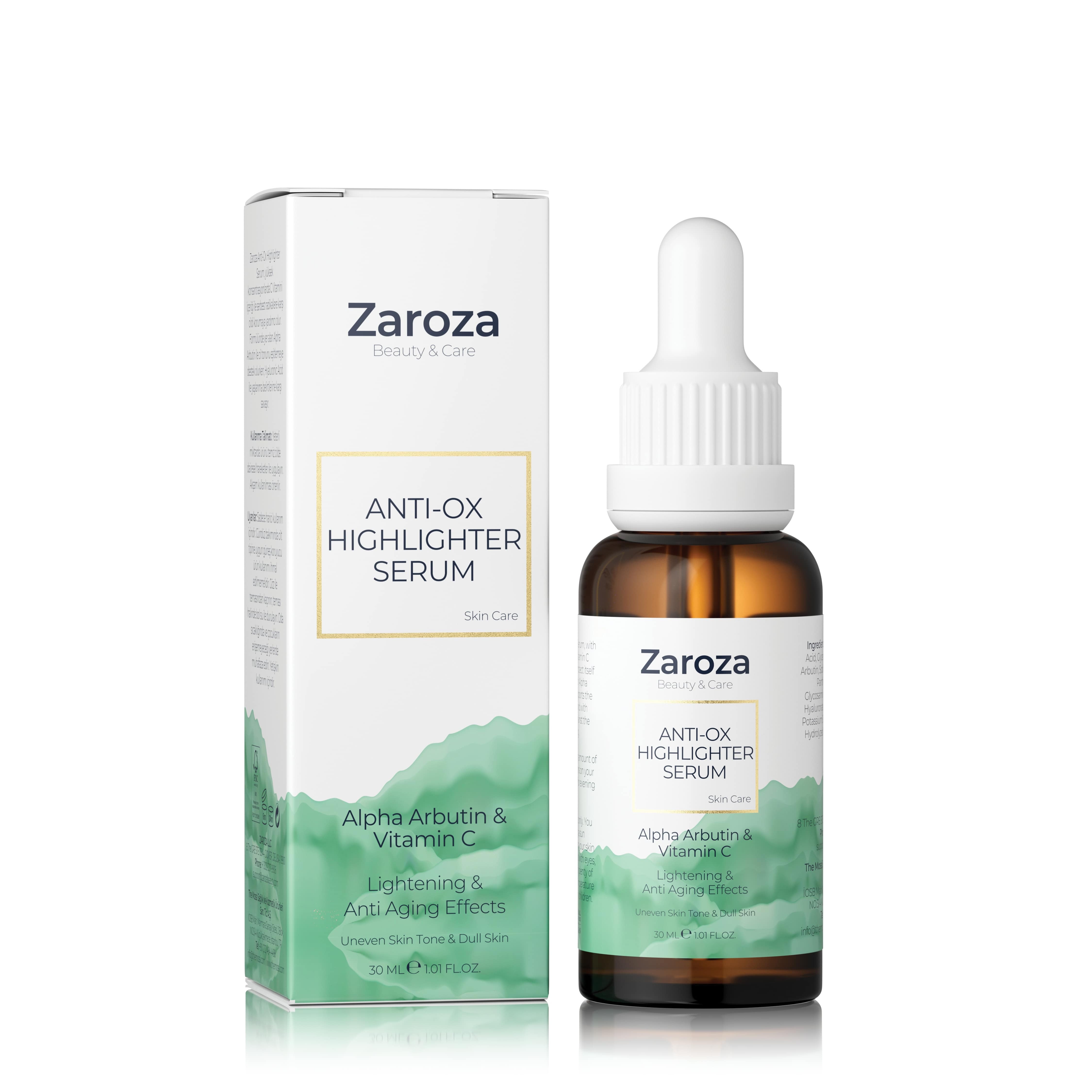 Zaroza Anti-OX Highlighter Serum 30ml with Vitamin C and Alpha Arbutin