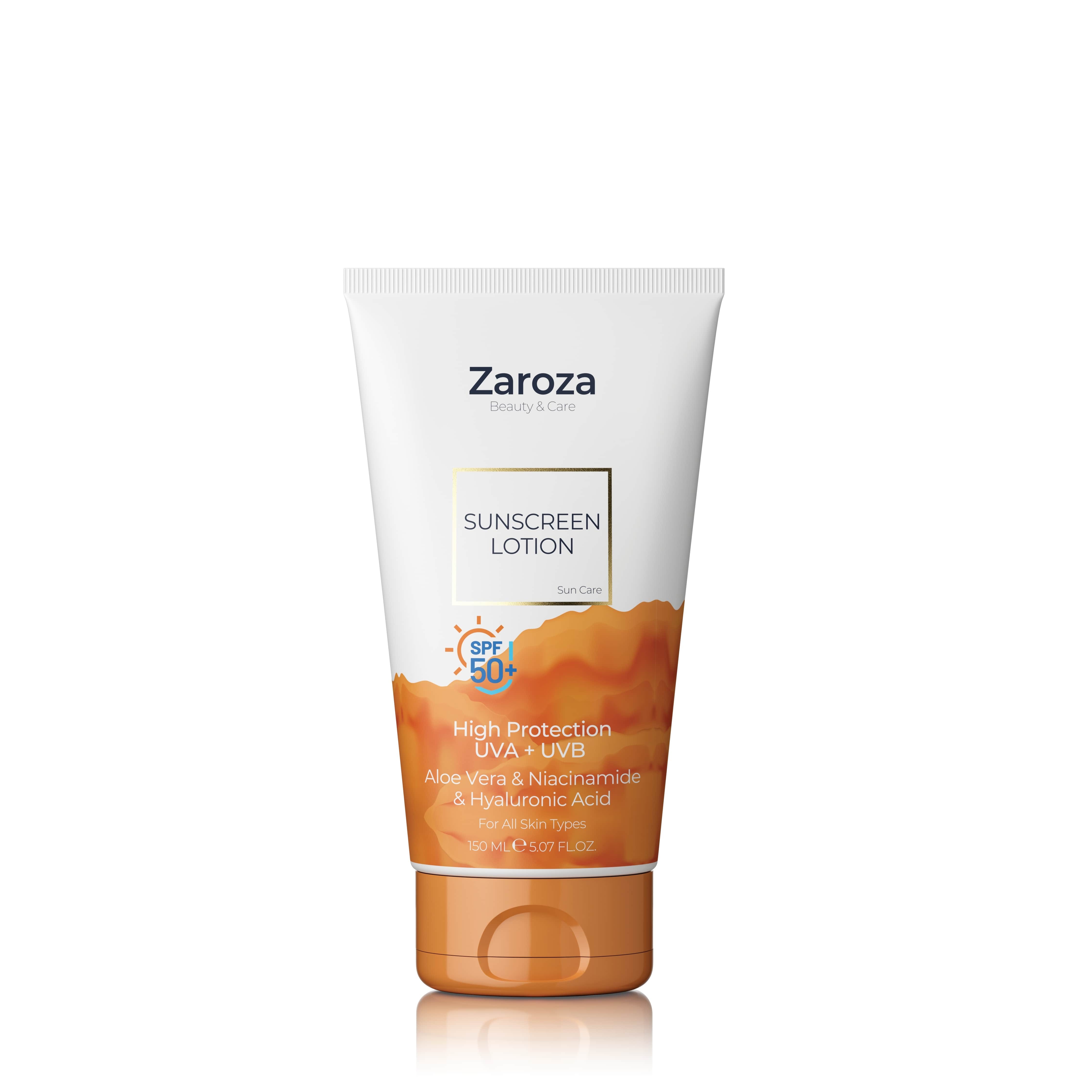 Zaroza Sunscreen Lotion SPF 50+ 150ml for All Skin Types